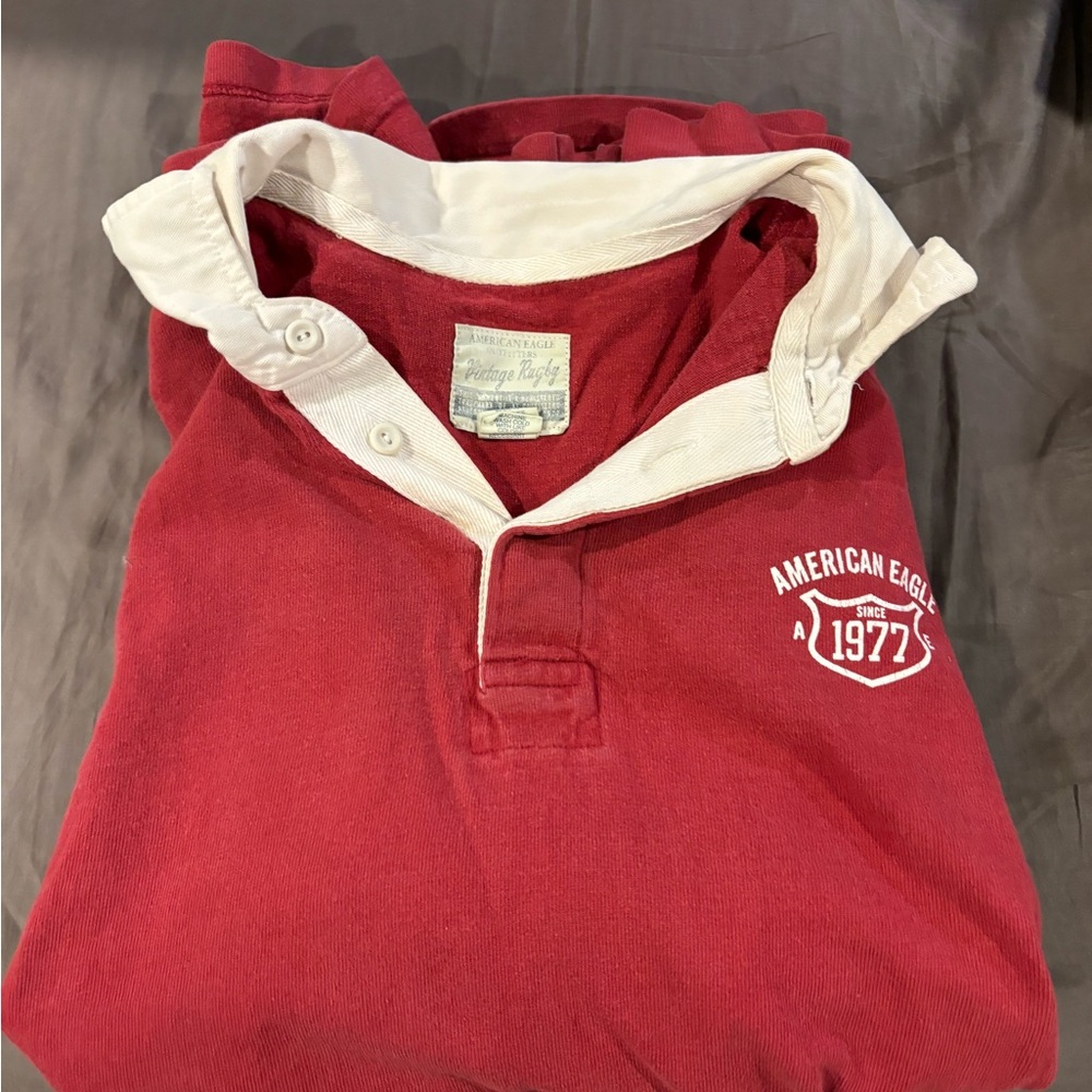 American Eagle Red Polo Shirt